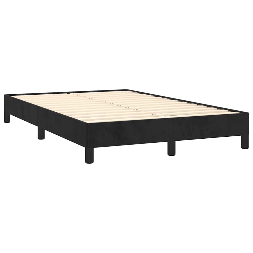 Sommier à lattes de lit et matelas LED noir 120x190 cm velours - XIOS