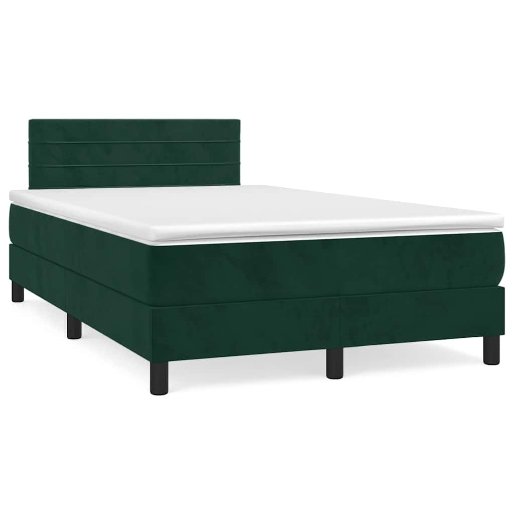 Sommier à lattes de lit avec matelas LED vert foncé 120x190 cm - XIOS