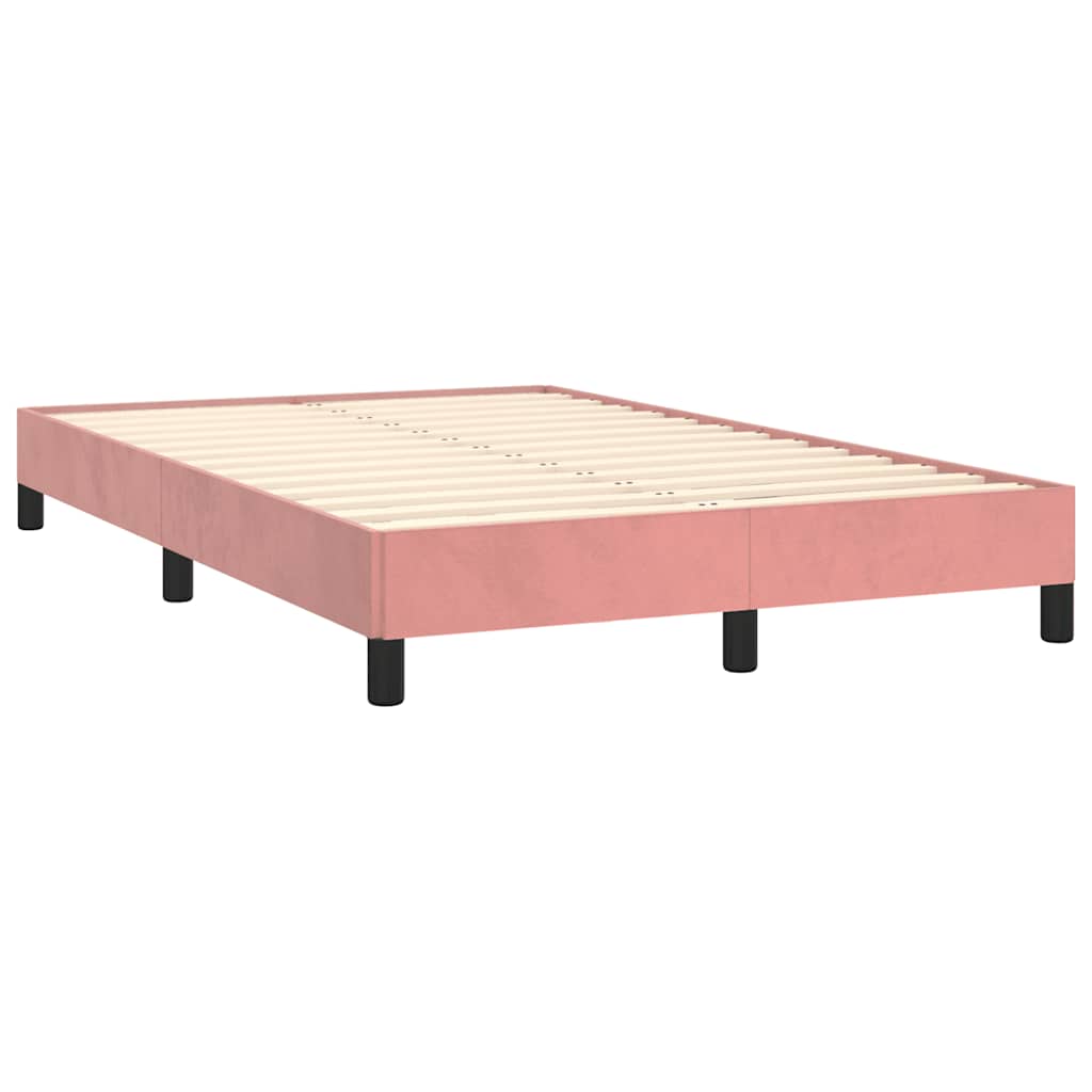 Sommier à lattes de lit et matelas LED rose 120x190 cm velours - XIOS