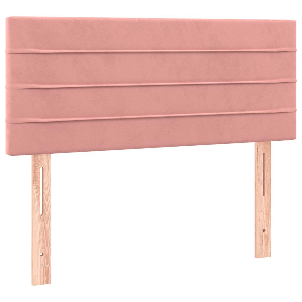 Sommier à lattes de lit et matelas LED rose 120x190 cm velours - XIOS