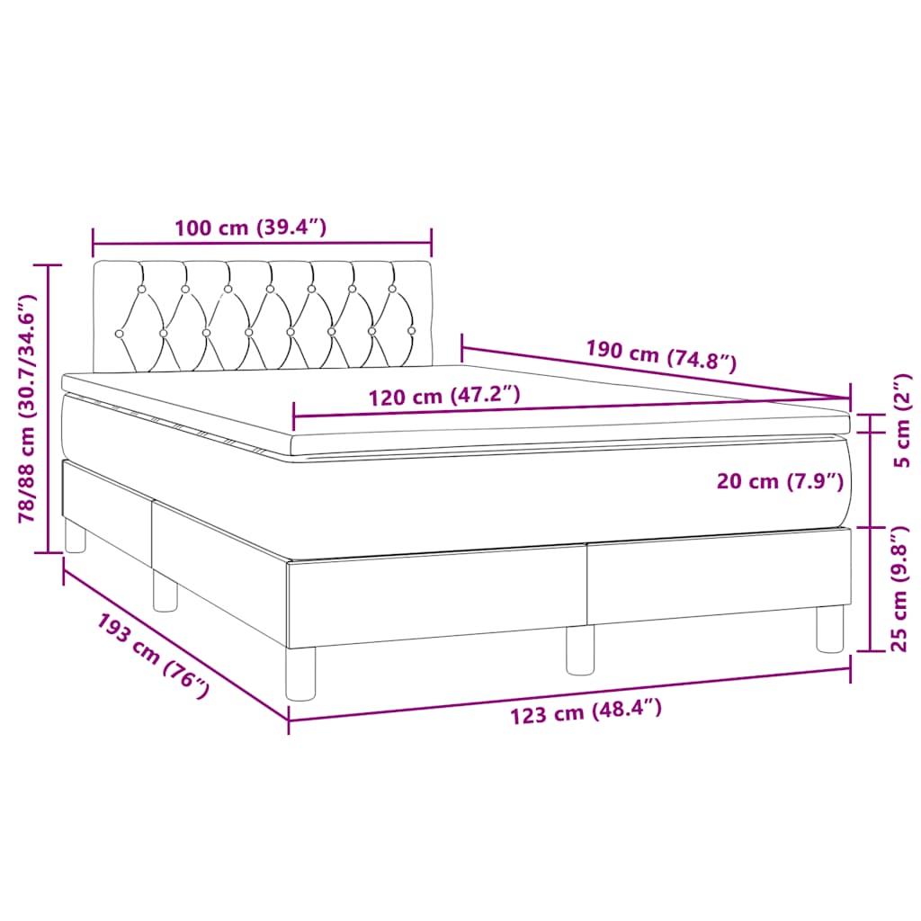 Sommier à lattes de lit avec matelas LED bleu foncé 120x190 cm - XIOS
