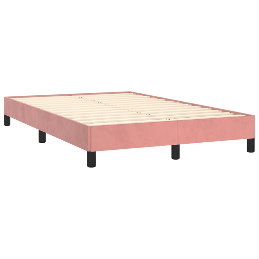 Sommier à lattes de lit et matelas LED rose 120x190 cm velours - XIOS