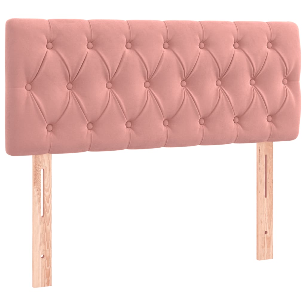 Sommier à lattes de lit et matelas LED rose 120x190 cm velours