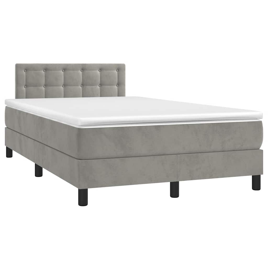Sommier à lattes de lit avec matelas LED gris clair 120x190 cm - XIOS