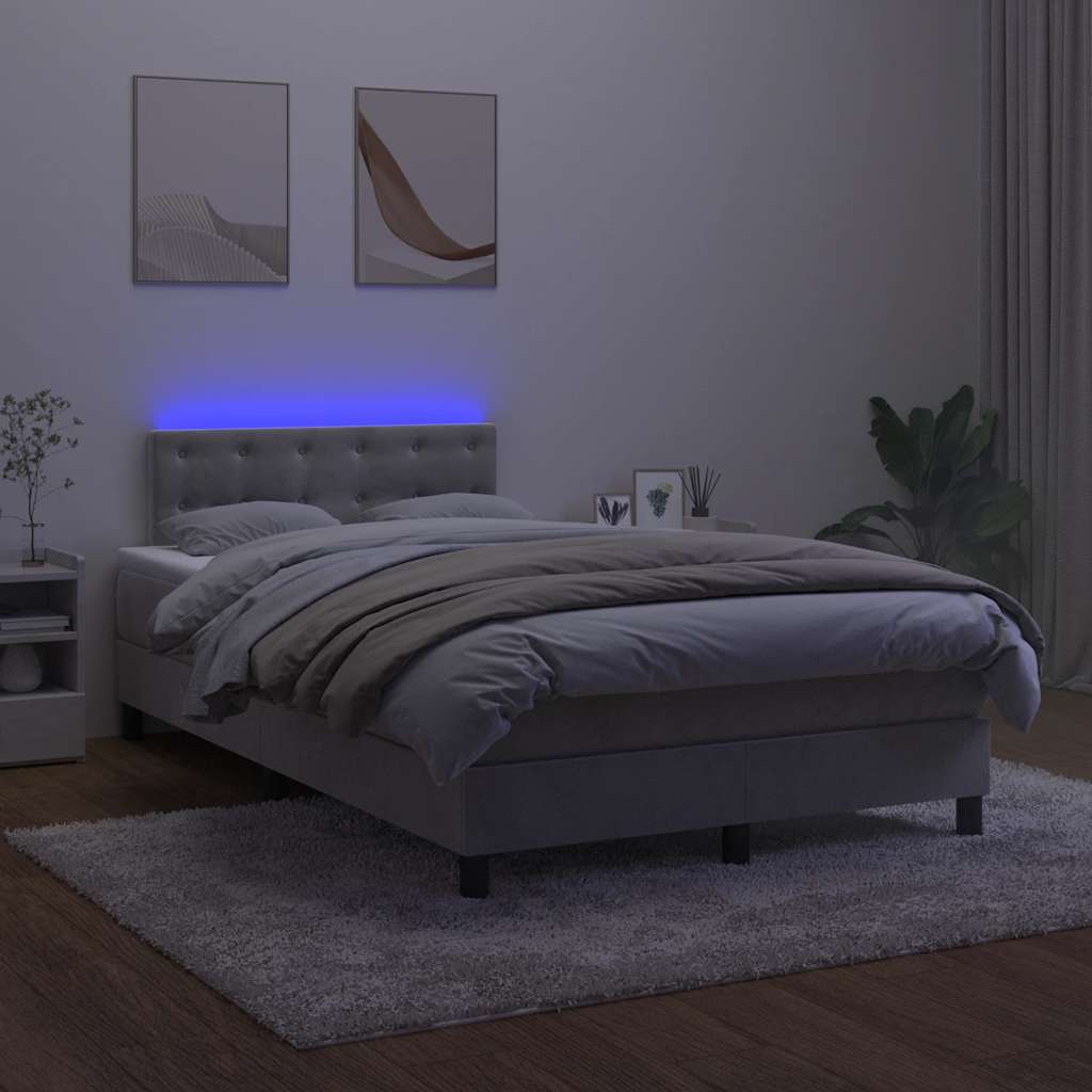 Sommier à lattes de lit avec matelas LED gris clair 120x190 cm - XIOS