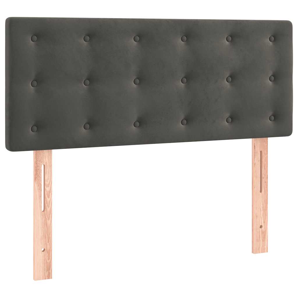 Sommier à lattes de lit avec matelas LED gris foncé 120x190 cm - XIOS