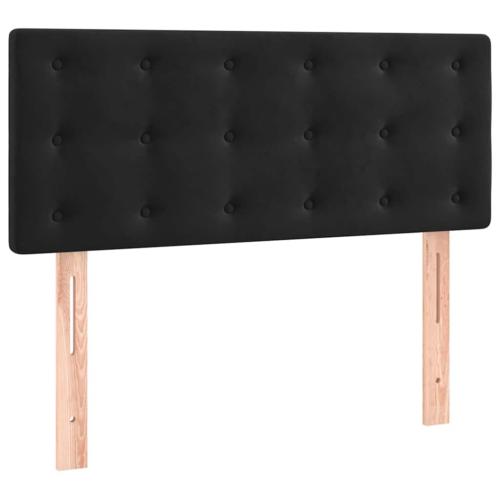 Sommier à lattes de lit et matelas LED noir 120x190 cm velours - XIOS