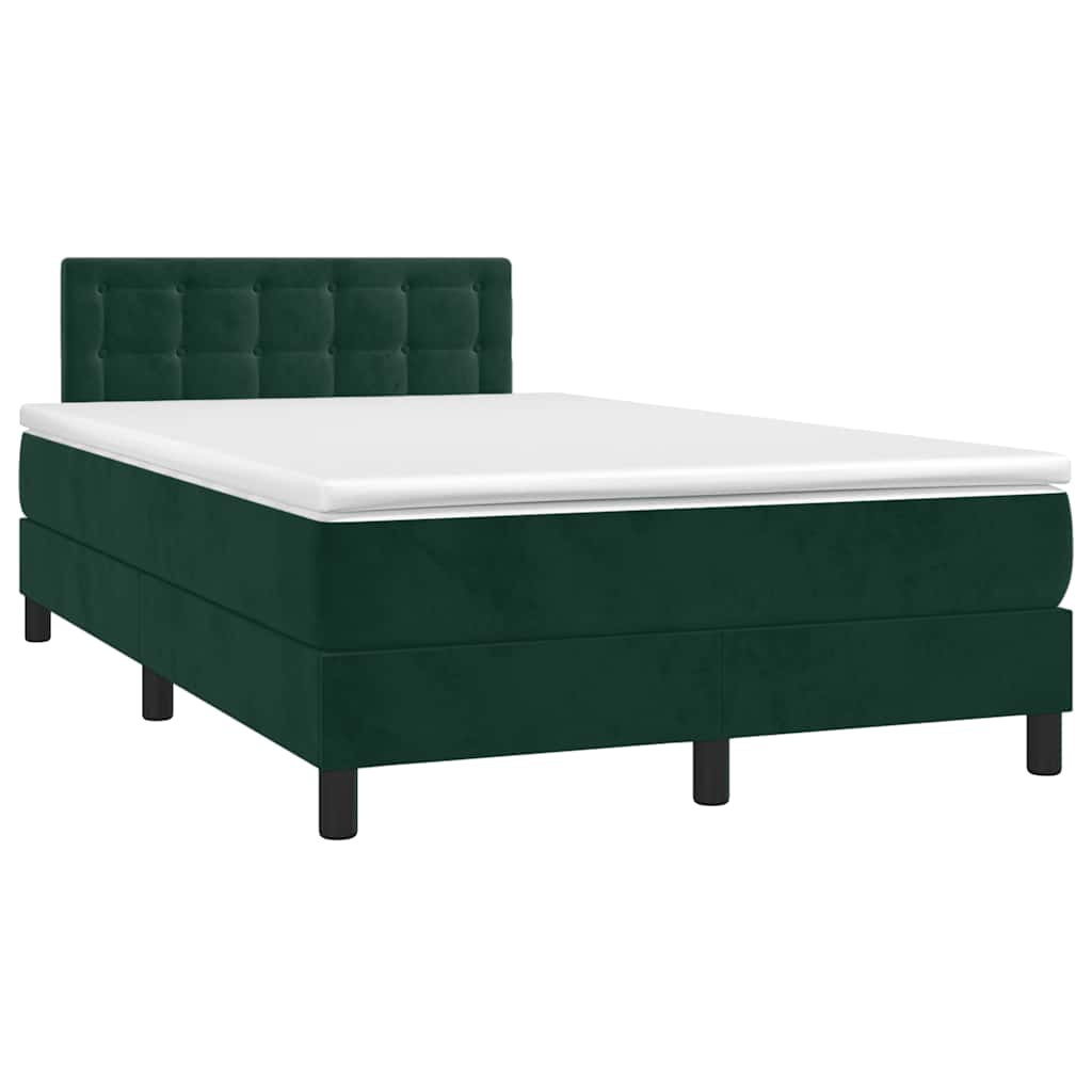 Sommier à lattes de lit avec matelas LED vert foncé 120x190 cm - XIOS
