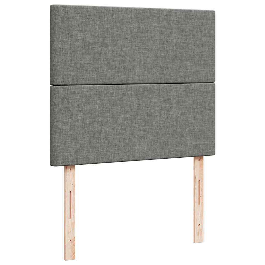Sommier à lattes de lit matelas LED gris foncé 120x190 cm tissu - XIOS