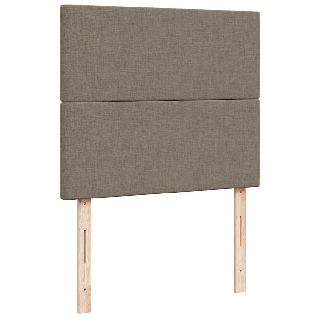 Sommier à lattes de lit matelas et LED taupe 120x190 cm tissu - XIOS