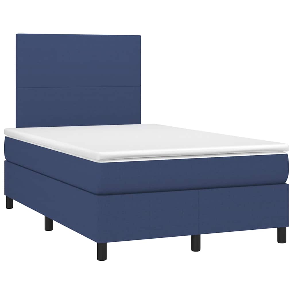 Sommier à lattes de lit matelas et LED bleu 120x190 cm tissu - XIOS