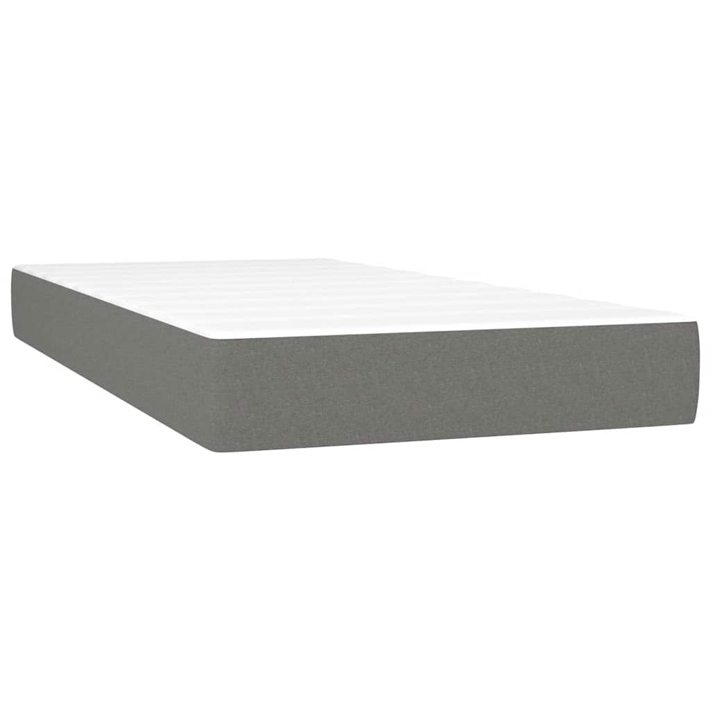 Sommier à lattes de lit matelas LED gris foncé 120x190 cm tissu - XIOS