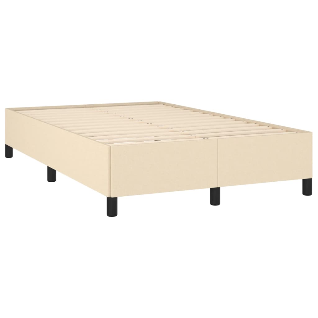 Sommier à lattes de lit matelas et LED crème 120x190 cm tissu - XIOS