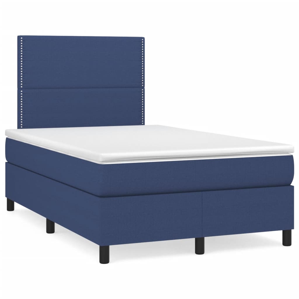 Sommier à lattes de lit matelas et LED bleu 120x190 cm tissu - XIOS