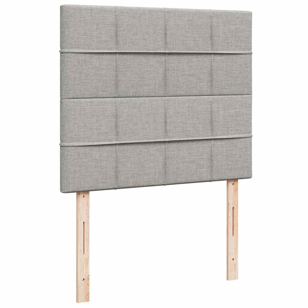 Sommier à lattes de lit matelas LED gris clair 120x190 cm tissu - XIOS