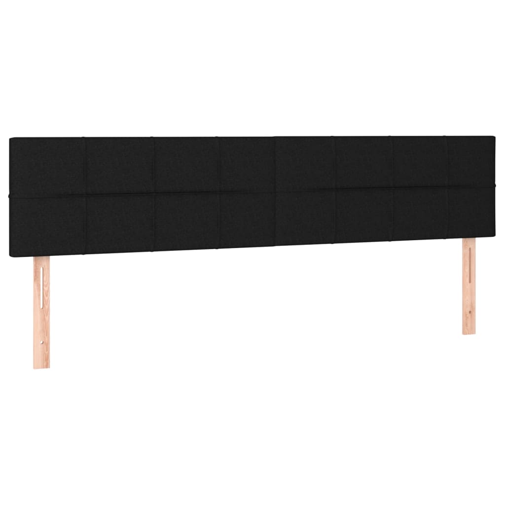 Sommier à lattes de lit matelas et LED noir 120x190 cm tissu - XIOS