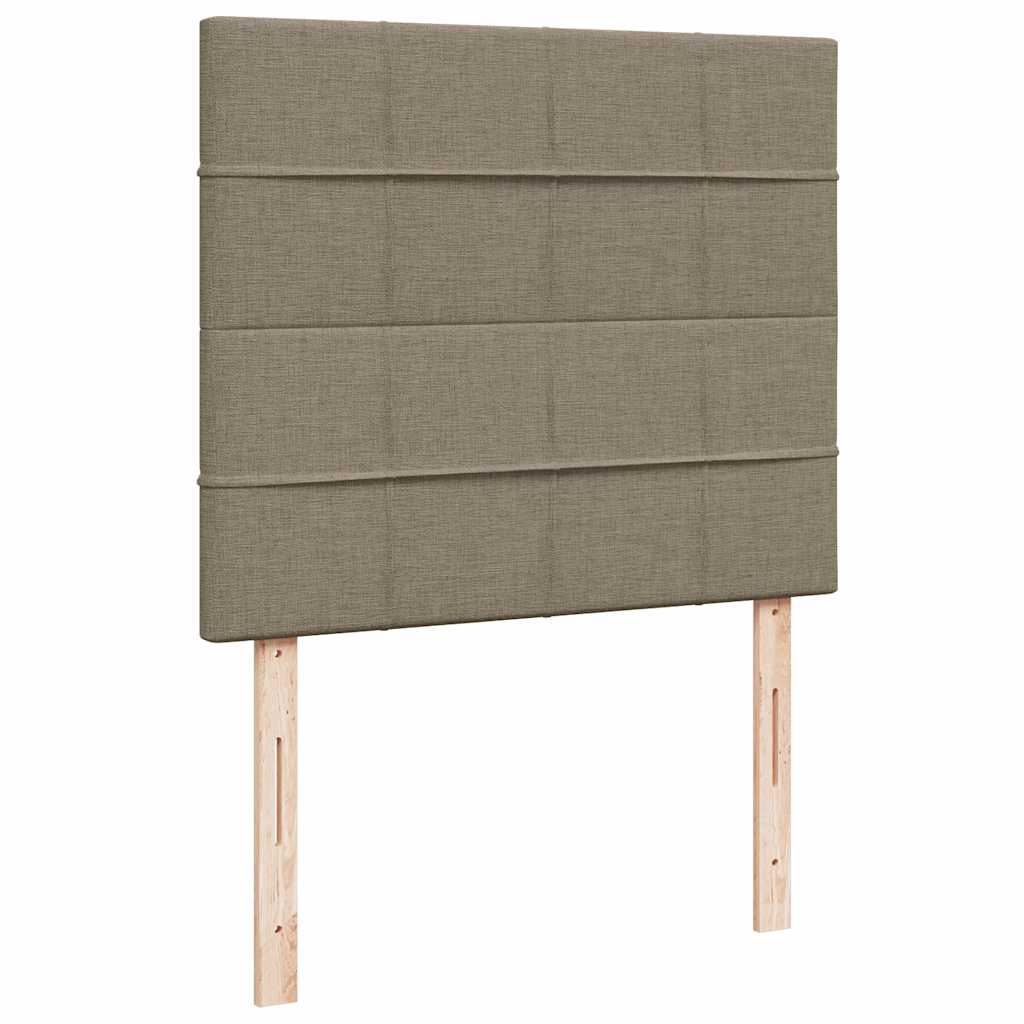 Sommier à lattes de lit matelas et LED taupe 120x190 cm tissu - XIOS