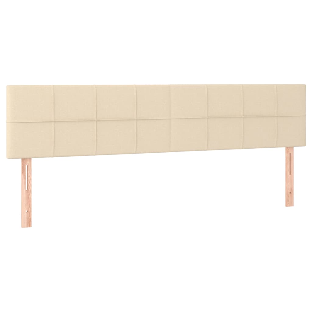 Sommier à lattes de lit matelas et LED crème 120x190 cm tissu - XIOS
