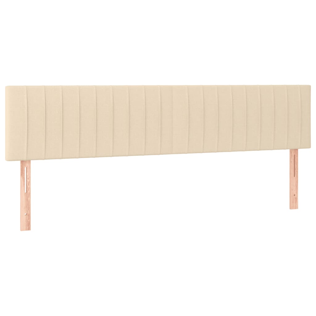 Sommier à lattes de lit matelas et LED crème 120x190 cm tissu - XIOS