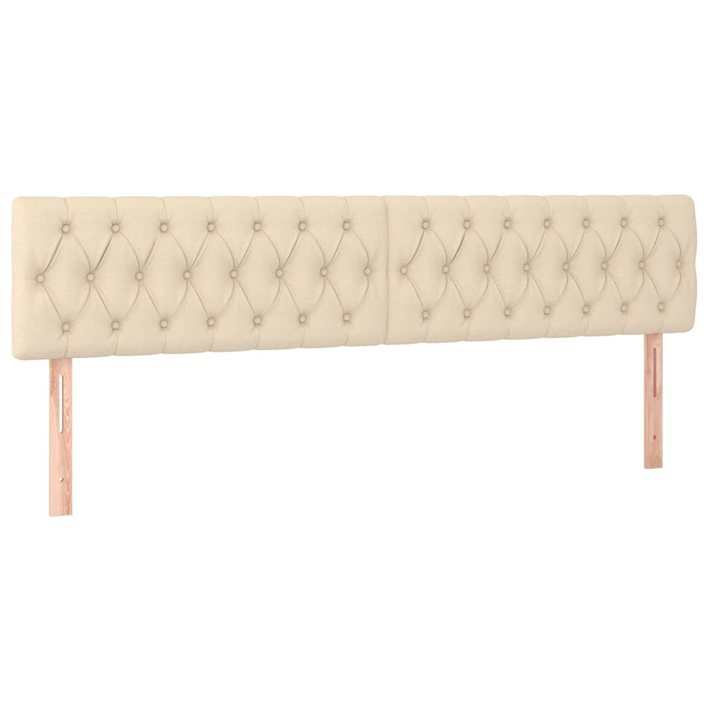 Sommier à lattes de lit matelas et LED crème 120x190 cm tissu - XIOS