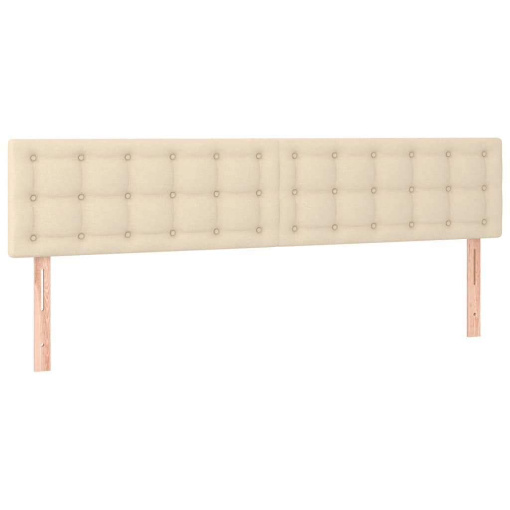 Sommier à lattes de lit matelas et LED crème 120x190 cm tissu - XIOS