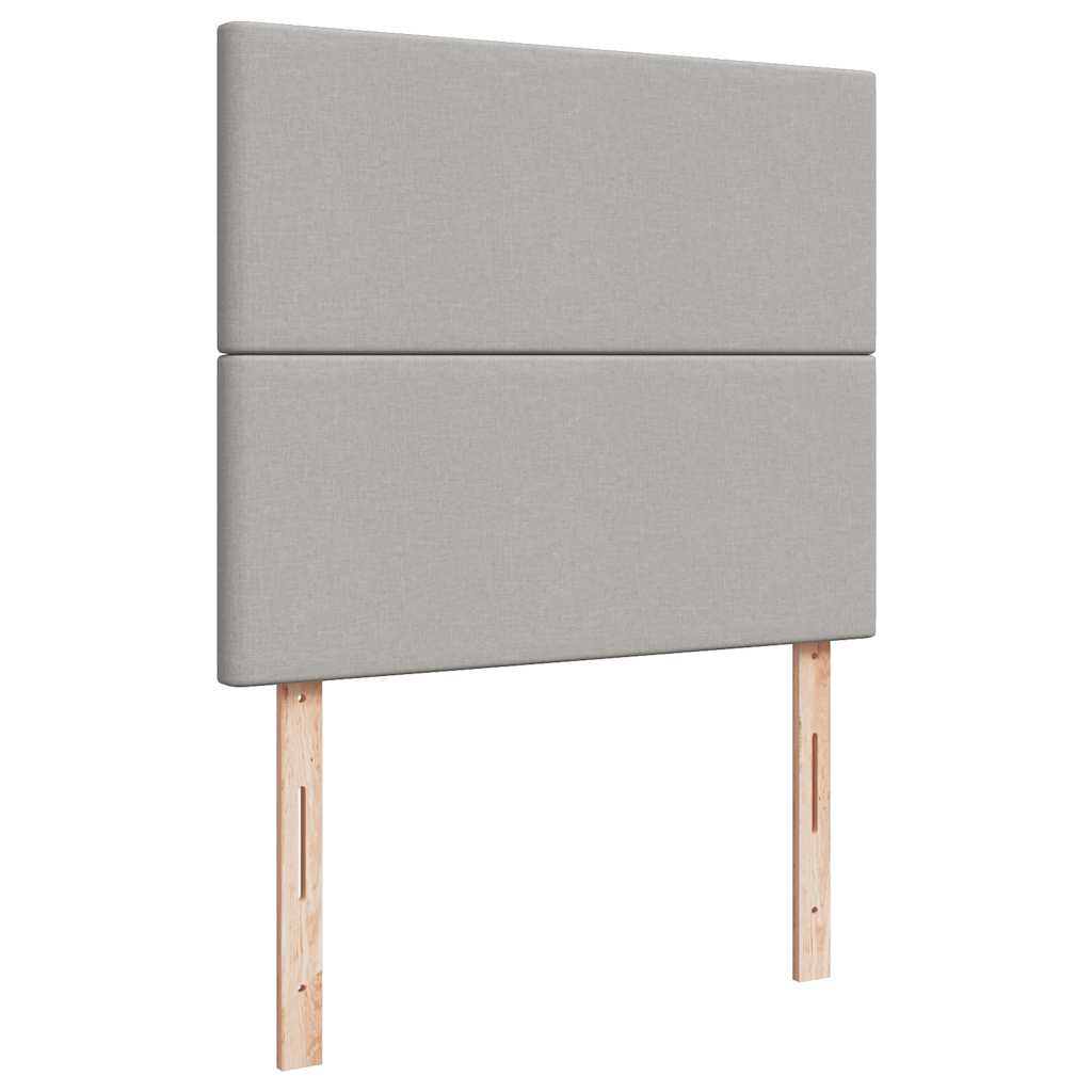 Sommier à lattes de lit matelas LED gris clair 120x190 cm tissu - XIOS