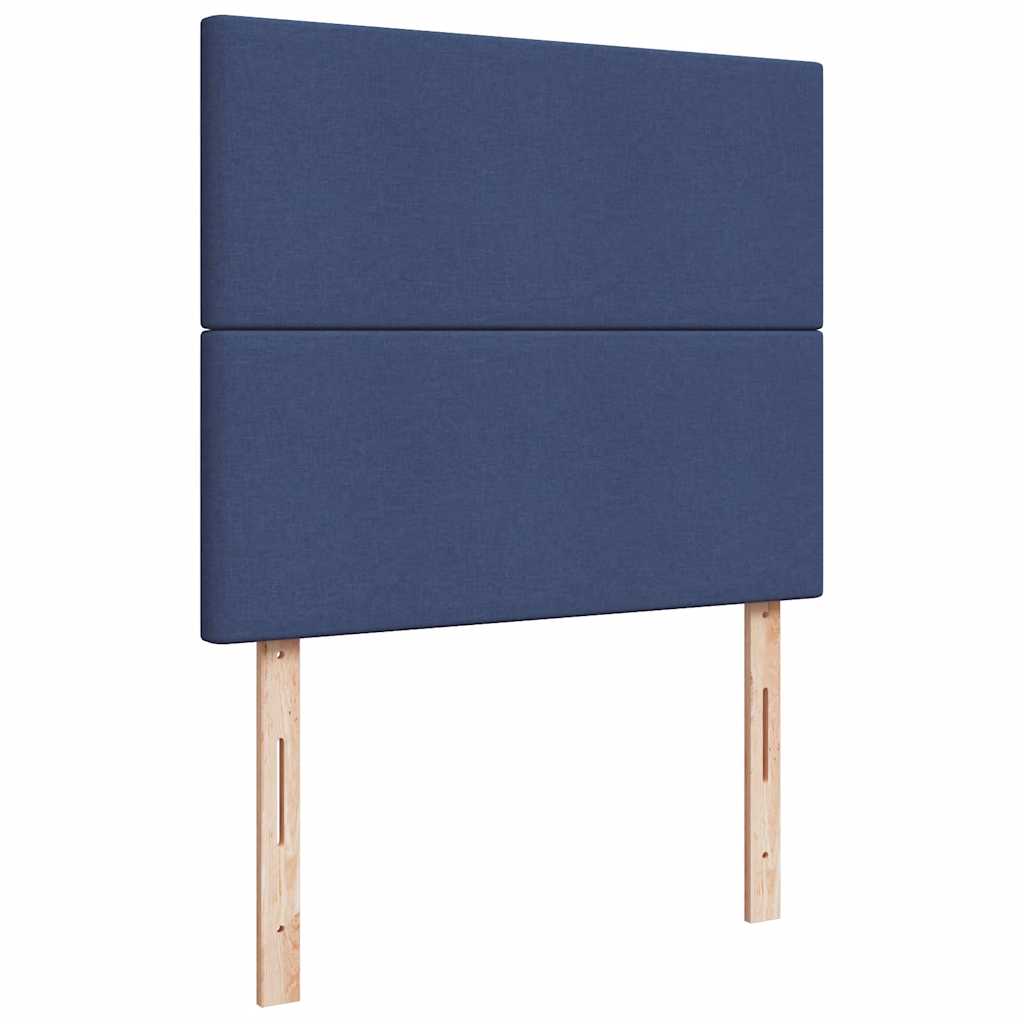 Sommier à lattes de lit matelas et LED bleu 120x190 cm tissu - XIOS