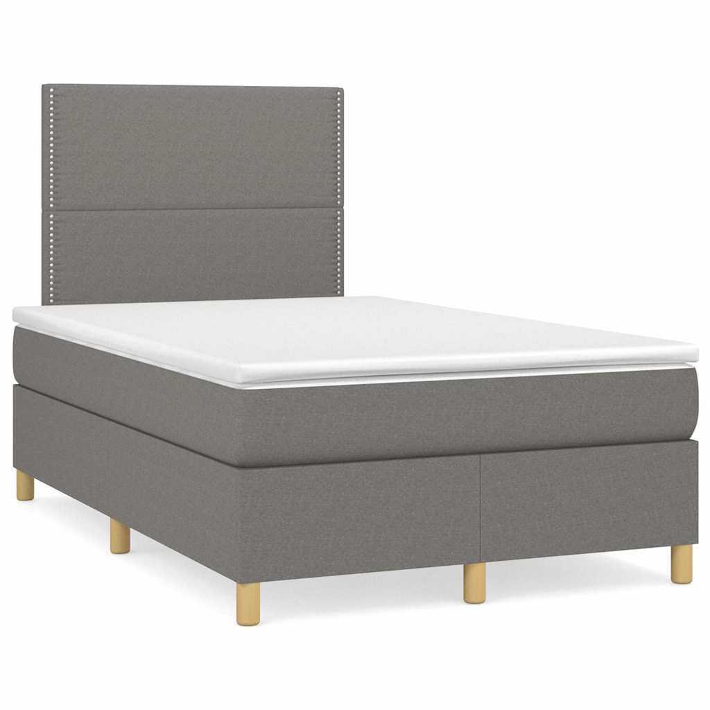 Sommier à lattes de lit matelas LED gris foncé 120x190 cm tissu - XIOS