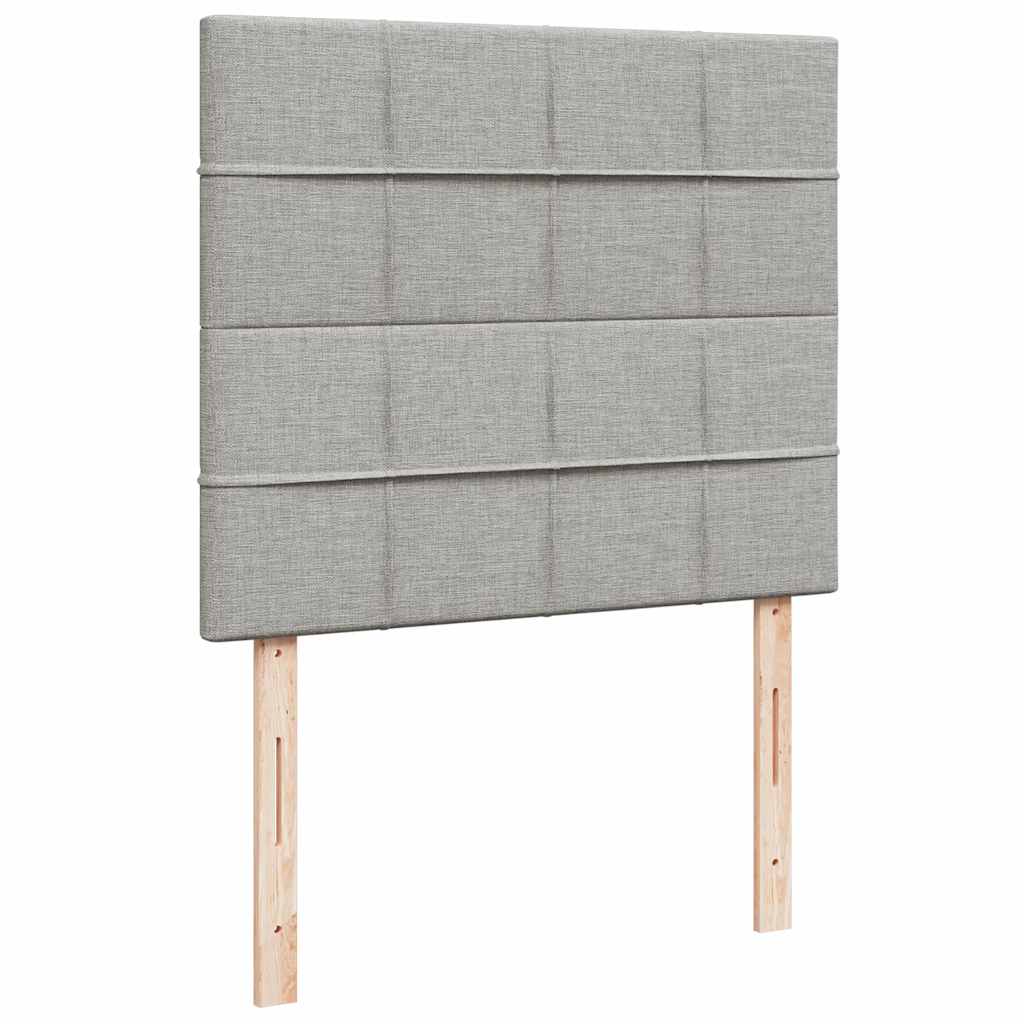 Sommier à lattes de lit matelas LED gris clair 120x190 cm tissu - XIOS
