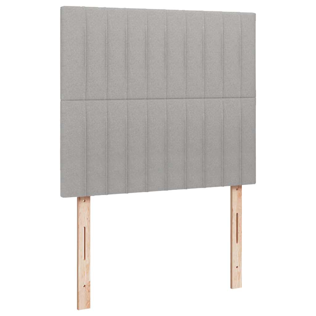 Sommier à lattes de lit matelas LED gris clair 120x190 cm tissu - XIOS