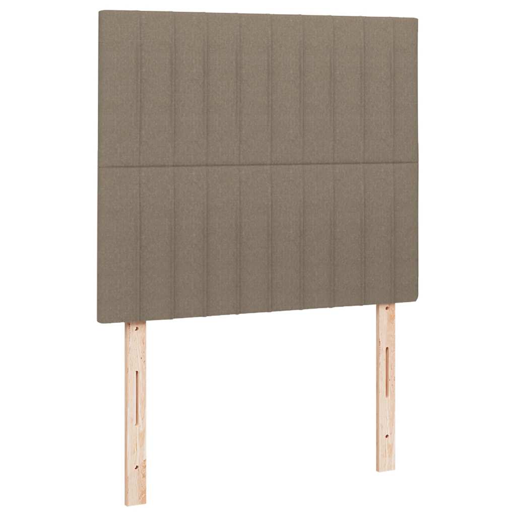 Sommier à lattes de lit matelas et LED taupe 120x190 cm tissu - XIOS