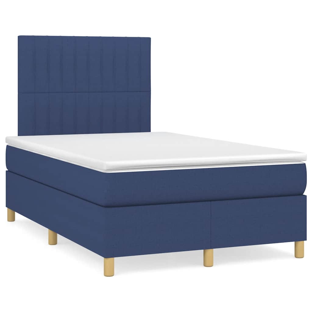 Sommier à lattes de lit matelas et LED bleu 120x190 cm tissu - XIOS