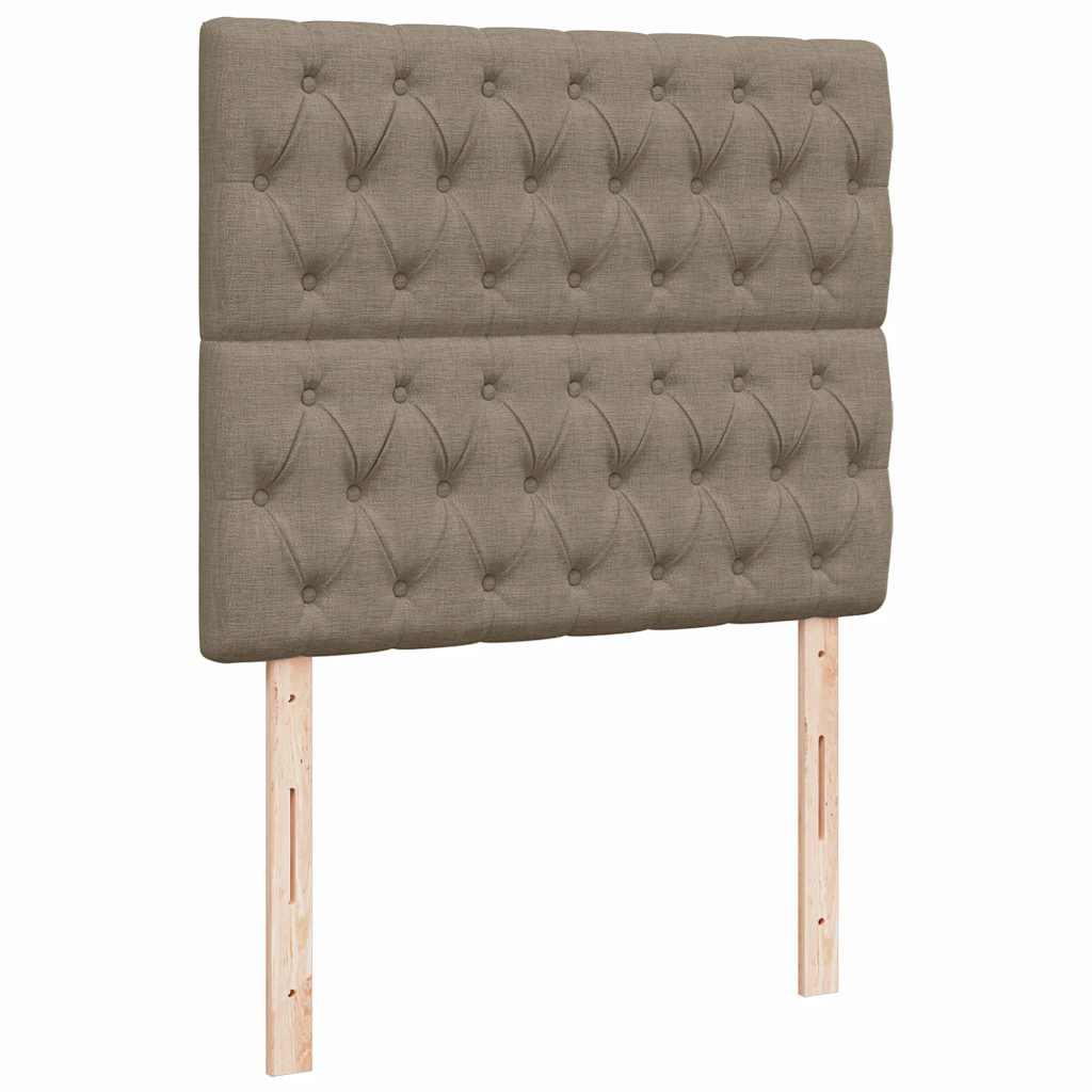 Sommier à lattes de lit matelas et LED taupe 120x190 cm tissu - XIOS