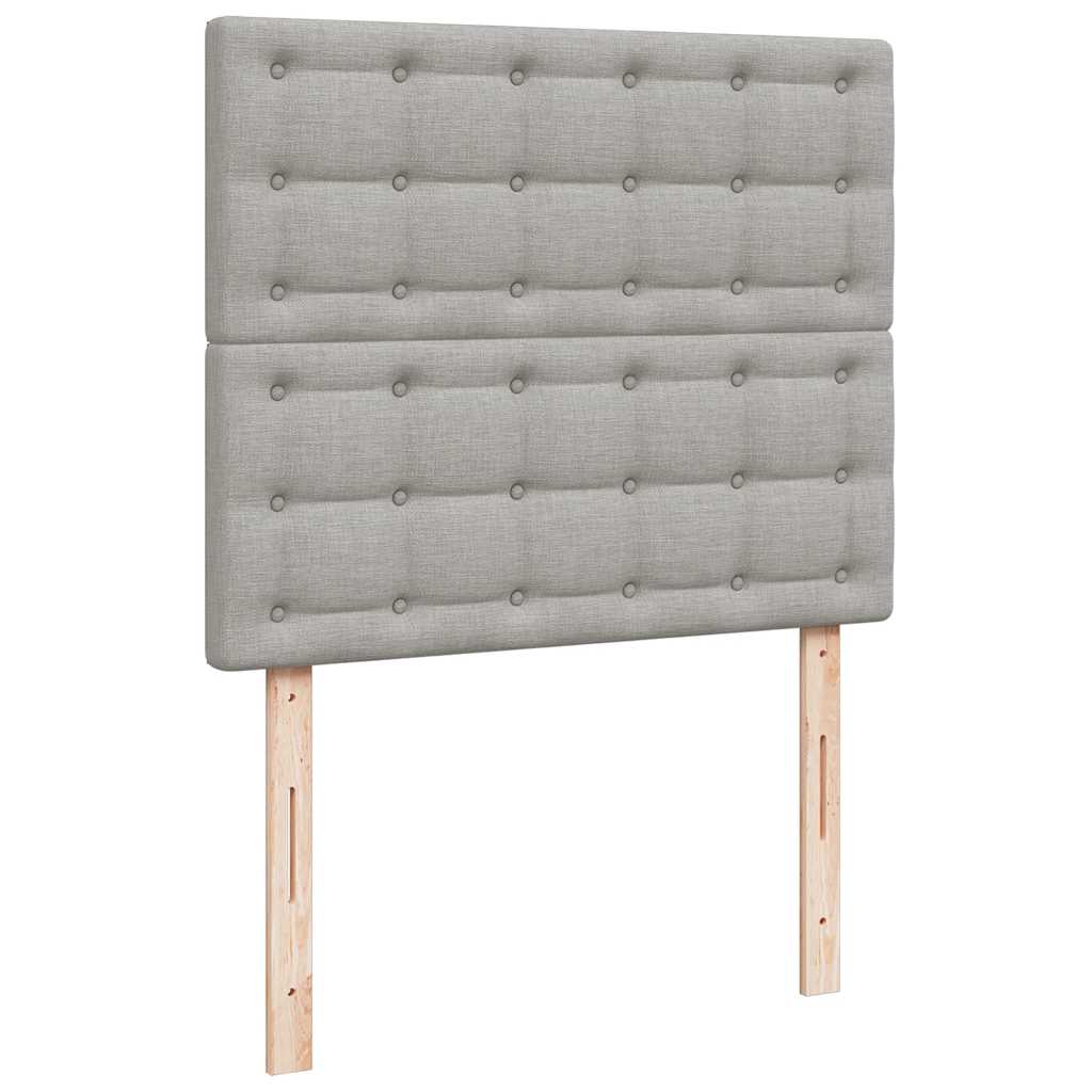 Sommier à lattes de lit matelas LED gris clair 120x190 cm tissu - XIOS
