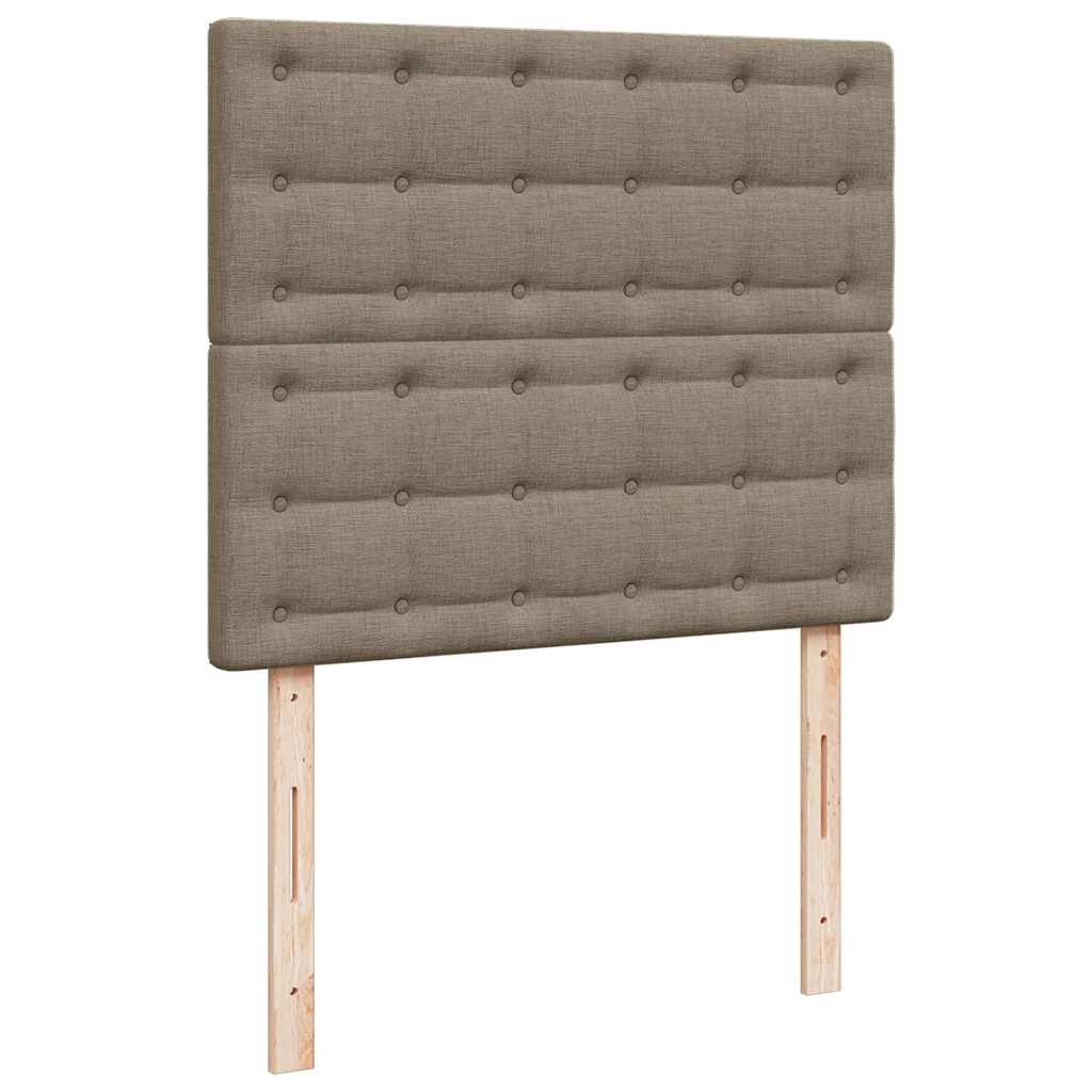 Sommier à lattes de lit matelas et LED taupe 120x190 cm tissu - XIOS