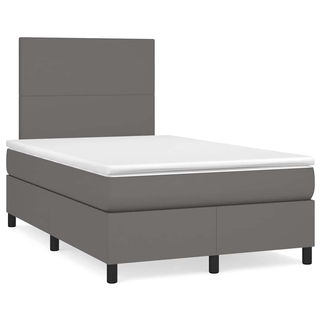 Sommier à lattes de lit matelas LED gris 120x190 cm similicuir - XIOS