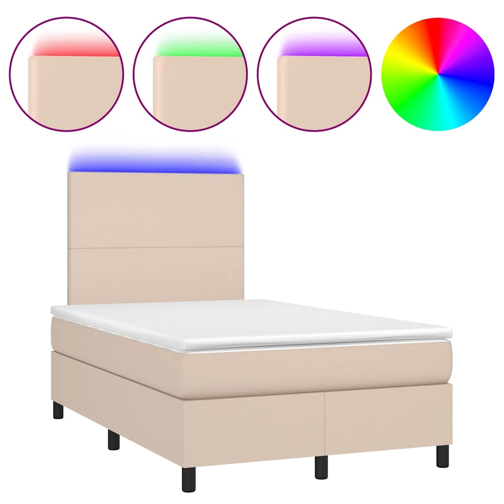 Sommier à lattes de lit avec matelas LED cappuccino 120x190 cm - XIOS