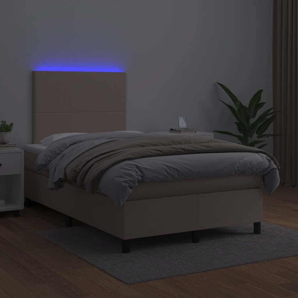 Sommier à lattes de lit avec matelas LED cappuccino 120x190 cm - XIOS