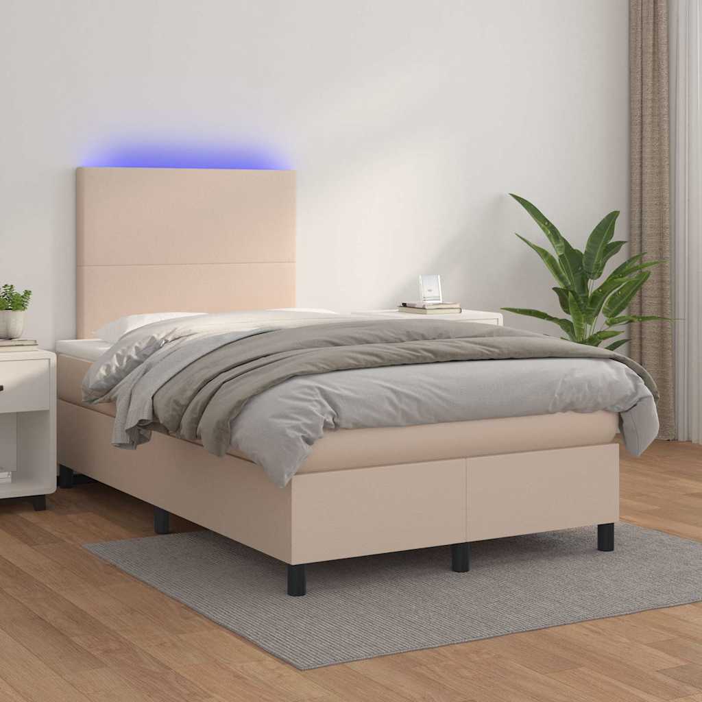 Sommier à lattes de lit avec matelas LED cappuccino 120x190 cm - XIOS
