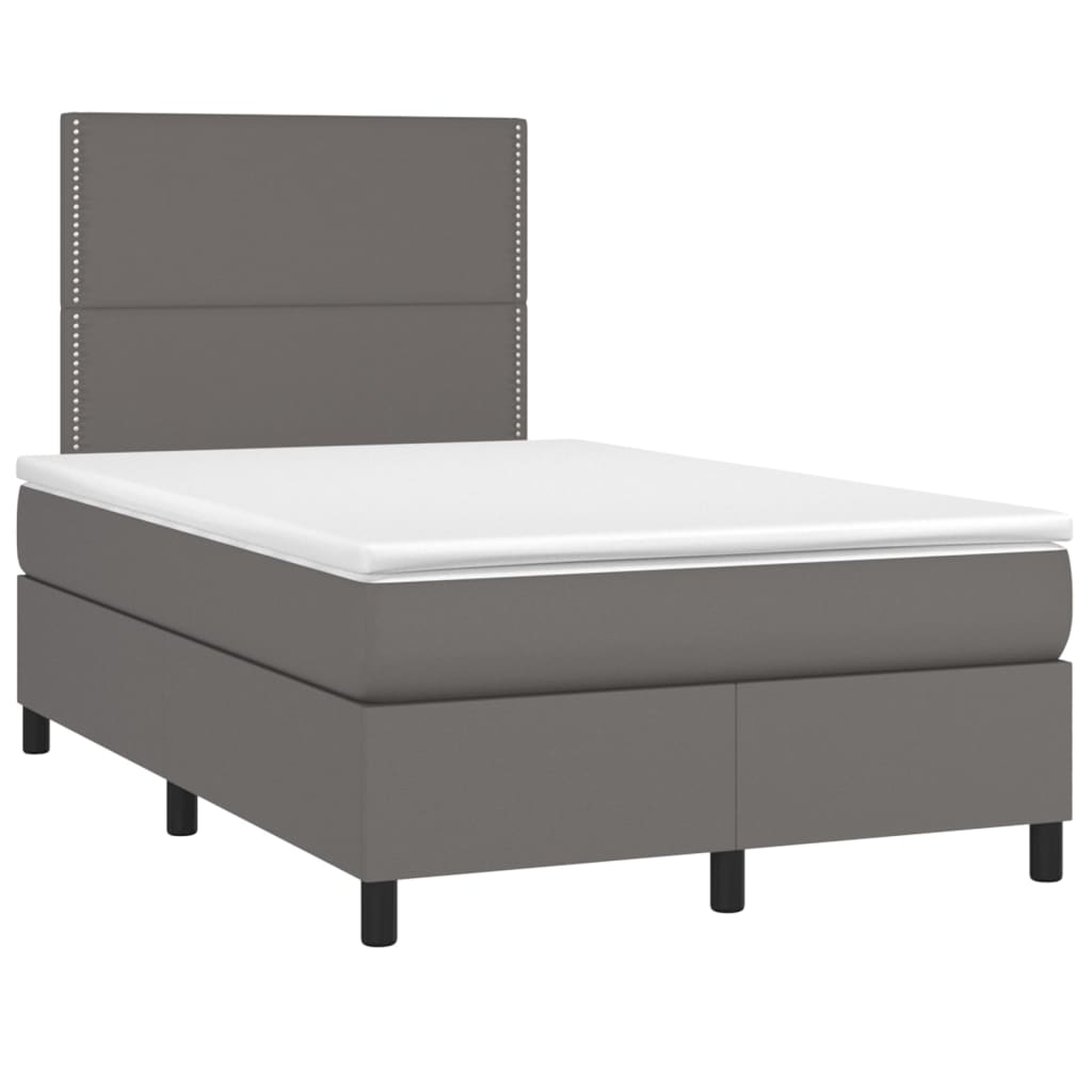 Sommier à lattes de lit matelas LED gris 120x190 cm similicuir - XIOS
