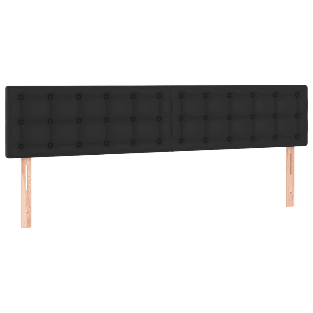 Sommier à lattes de lit matelas LED noir 120x190 cm similicuir - XIOS