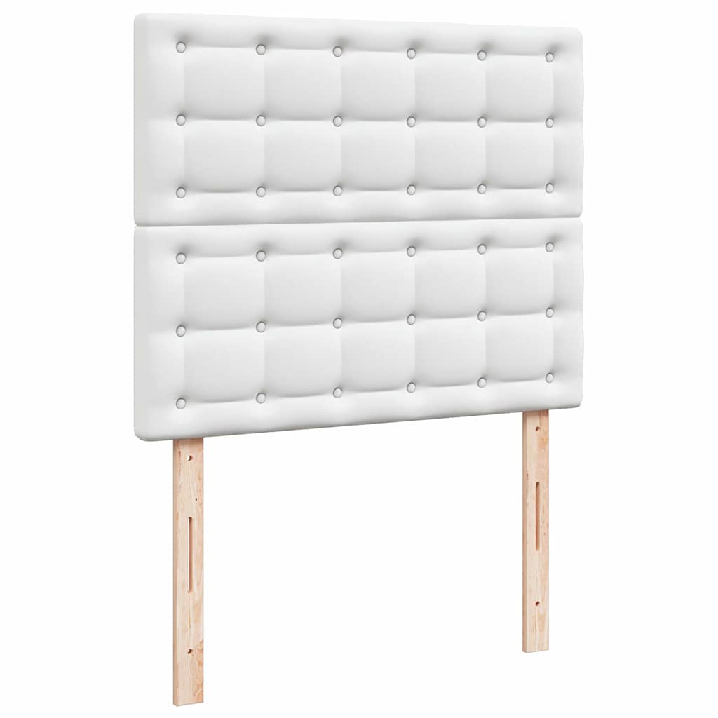 Sommier à lattes de lit matelas LED blanc 120x190 cm similicuir - XIOS
