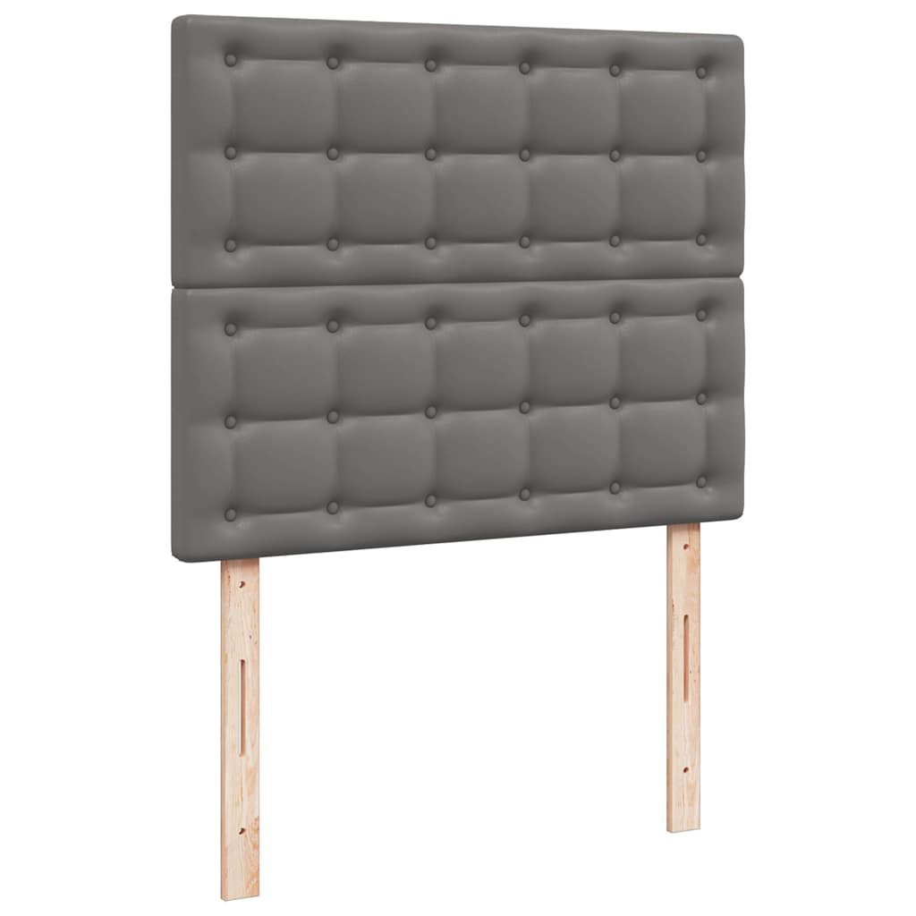 Sommier à lattes de lit matelas LED gris 120x190 cm similicuir - XIOS