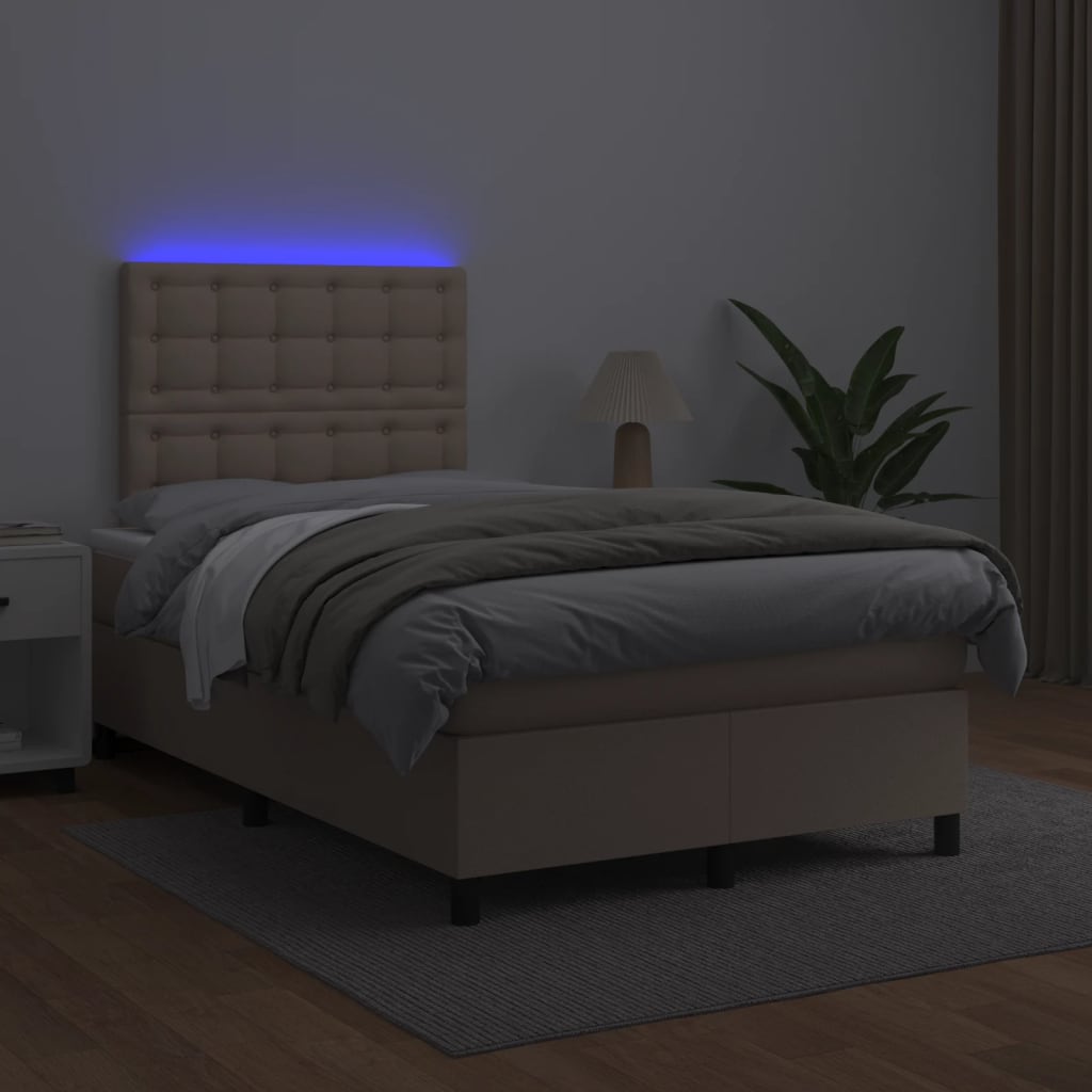 Sommier à lattes de lit avec matelas LED cappuccino 120x190 cm - XIOS