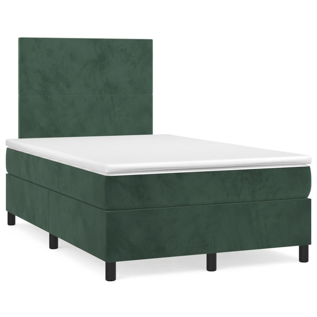 Sommier à lattes de lit avec matelas LED vert foncé 120x190 cm - XIOS