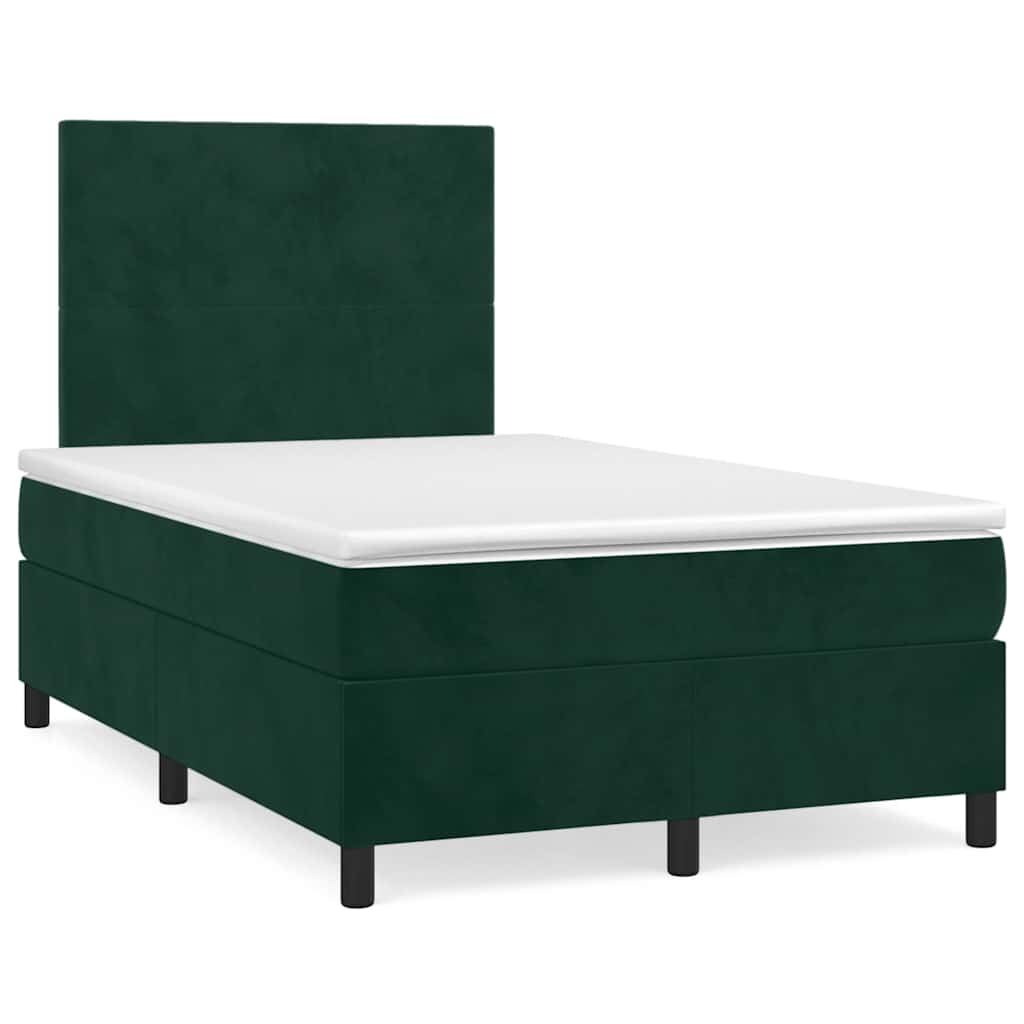 Sommier à lattes de lit avec matelas LED vert foncé 120x190 cm - XIOS