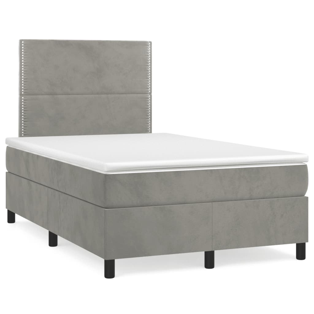 Sommier à lattes de lit avec matelas LED gris clair 120x190 cm - XIOS