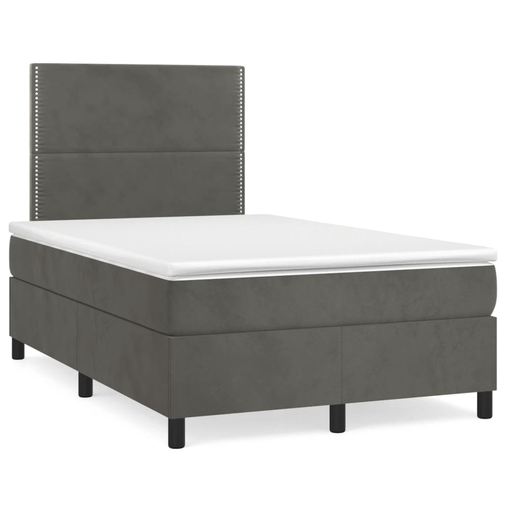Sommier à lattes de lit avec matelas LED gris foncé 120x190 cm - XIOS