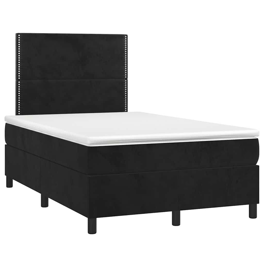 Sommier à lattes de lit et matelas LED noir 120x190 cm velours - XIOS