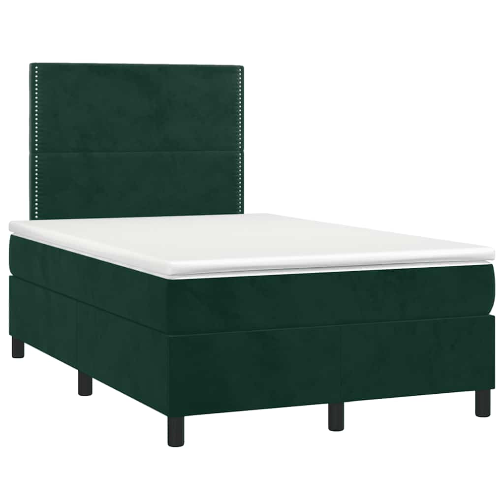 Sommier à lattes de lit avec matelas LED vert foncé 120x190 cm - XIOS